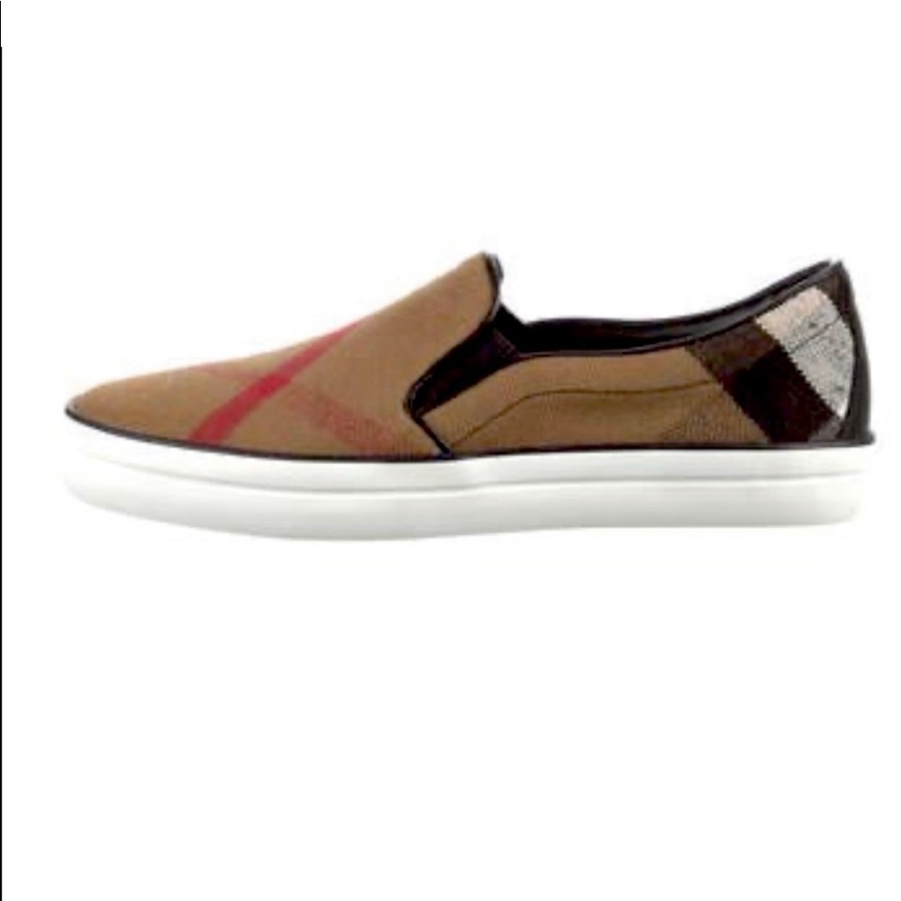 Burberry Leather Printed Slip On Sneakers .Size 7